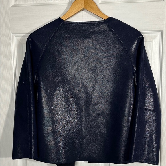 Conbipel open front jacket, navy, sparkly, sz 44 (M-L), new, Italy - Picture 10 of 14